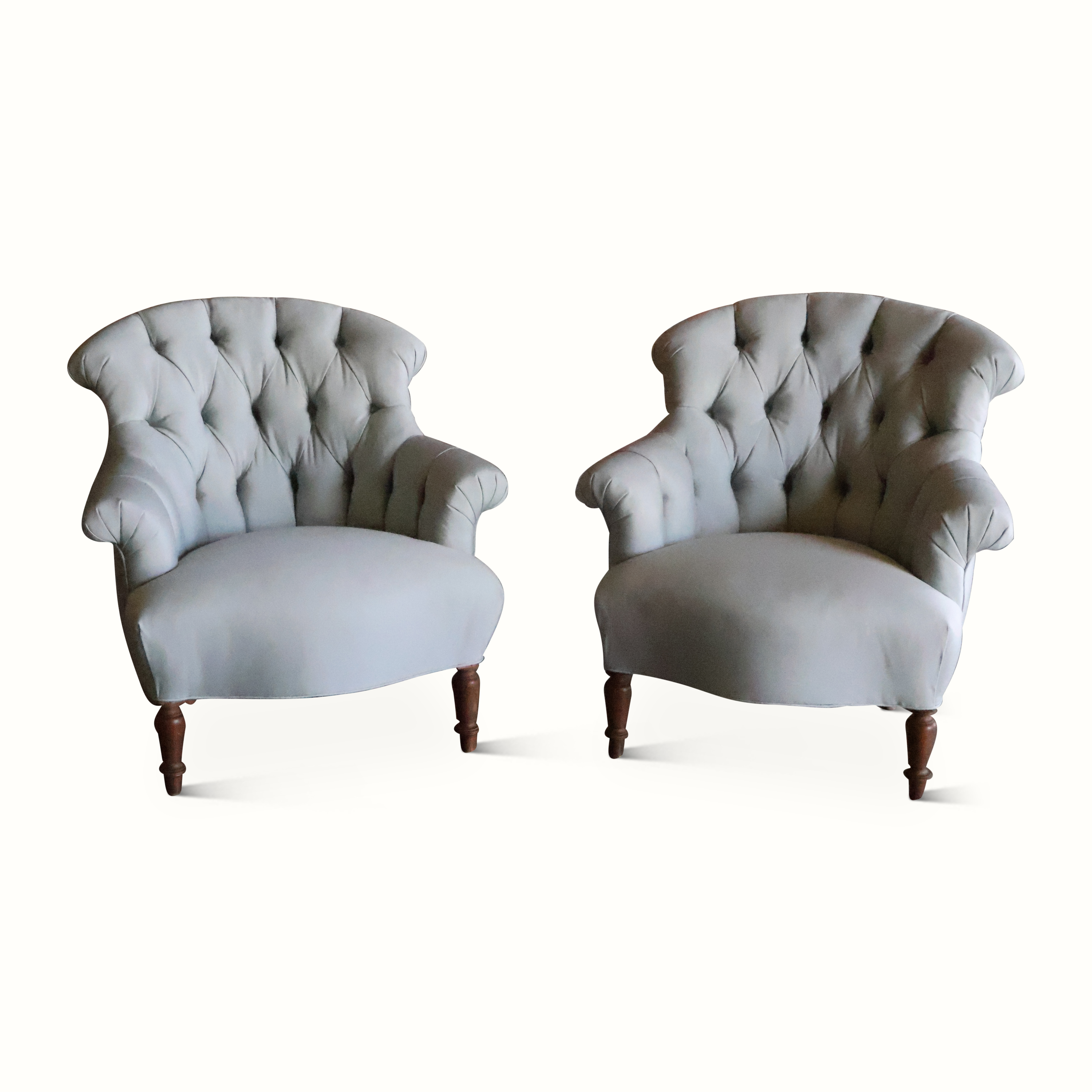 Pair of 19th Century Tufted Napoleon Chairs