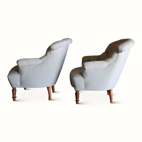 Pair of 19th Century Tufted Napoleon Chairs