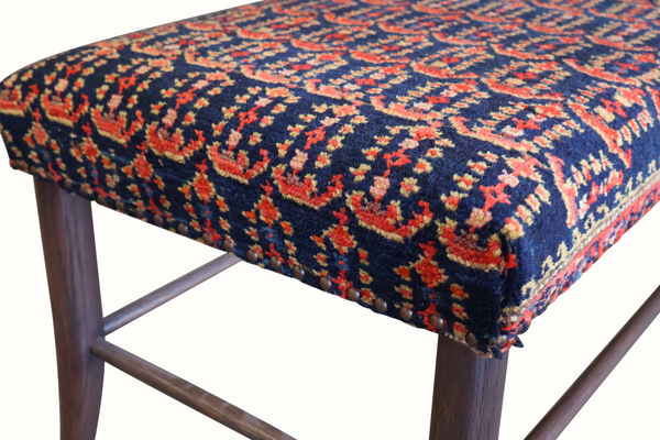 Croft Bench Upholstered in a Persian Carpet. Pair Available, Each Sold Individually.