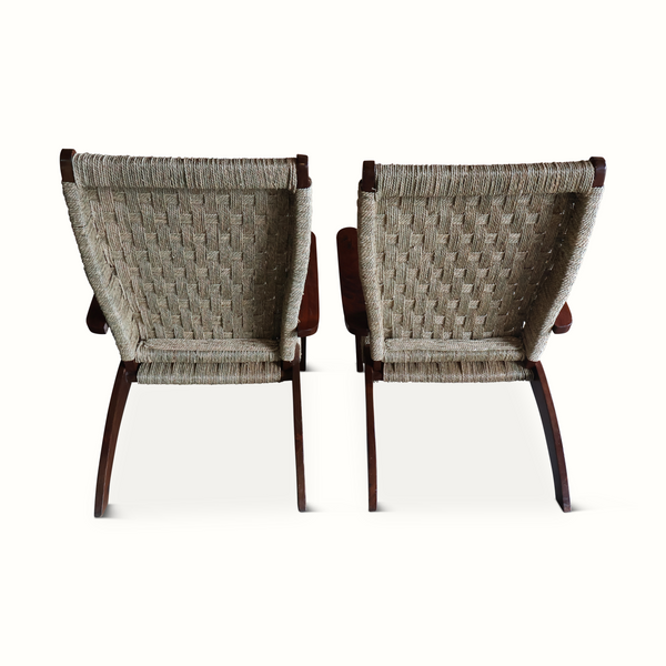 Pair of Mahogany & Seagrass Armchairs