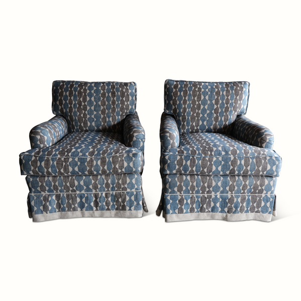 Pair of Upholstered Armchairs in Fermoie 'Whittle'