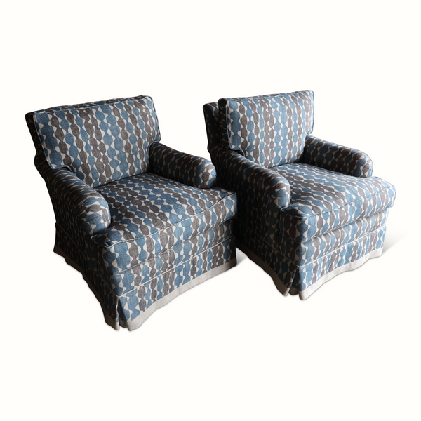 Pair of Upholstered Armchairs in Fermoie 'Whittle'