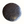 Round ottoman top close-up with dark brown tufted leather and embossed rosette pattern