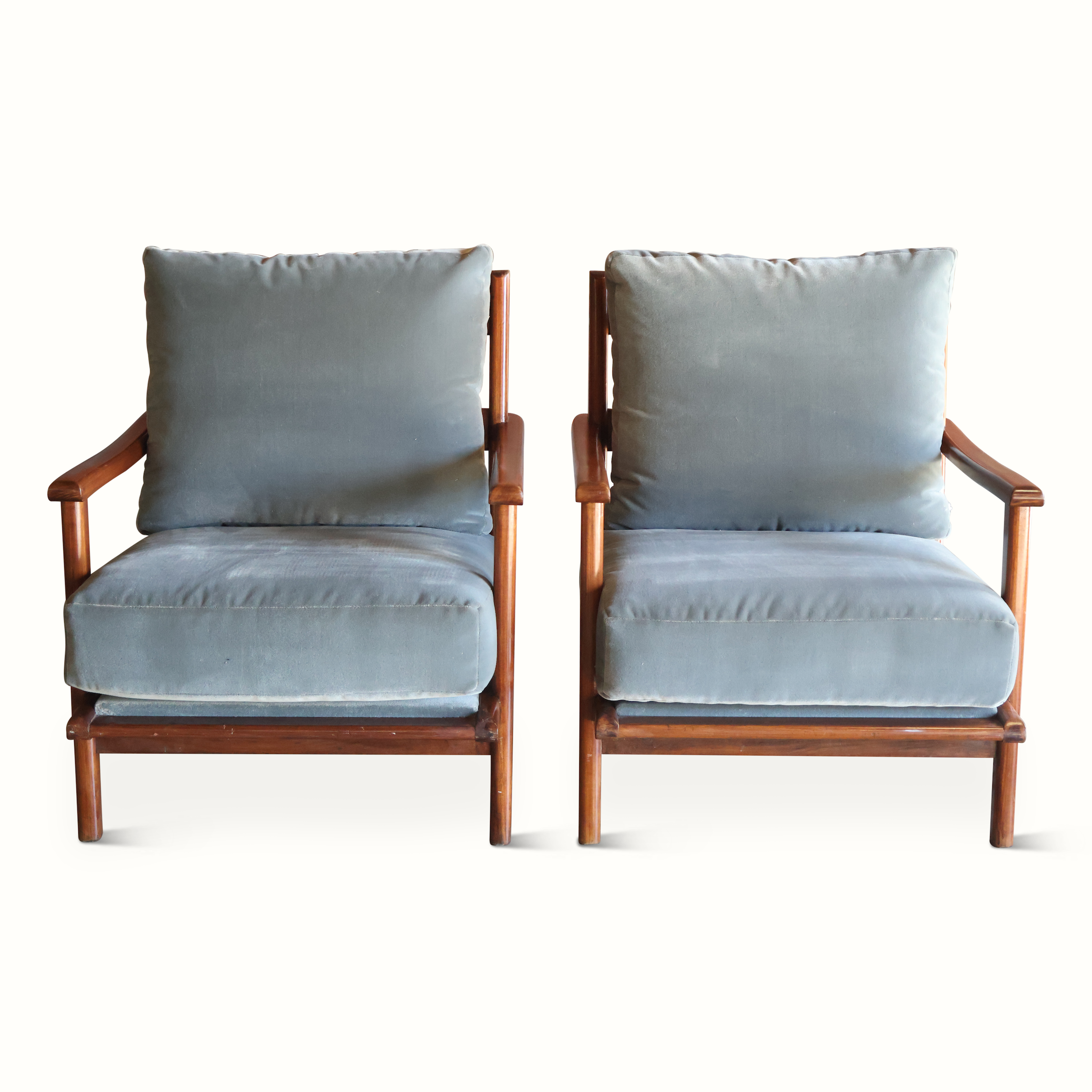 Pair of Brazilian Mahogany Armchairs