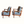 Pair of wooden armchairs angled view with light blue upholstered cushions