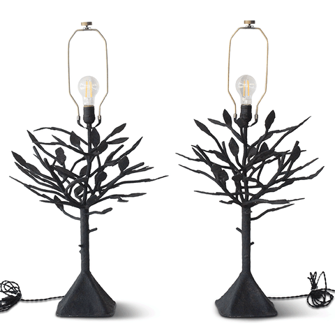 Vintage Pair of Tree Form Table Lamps, U.S.A, 1980s