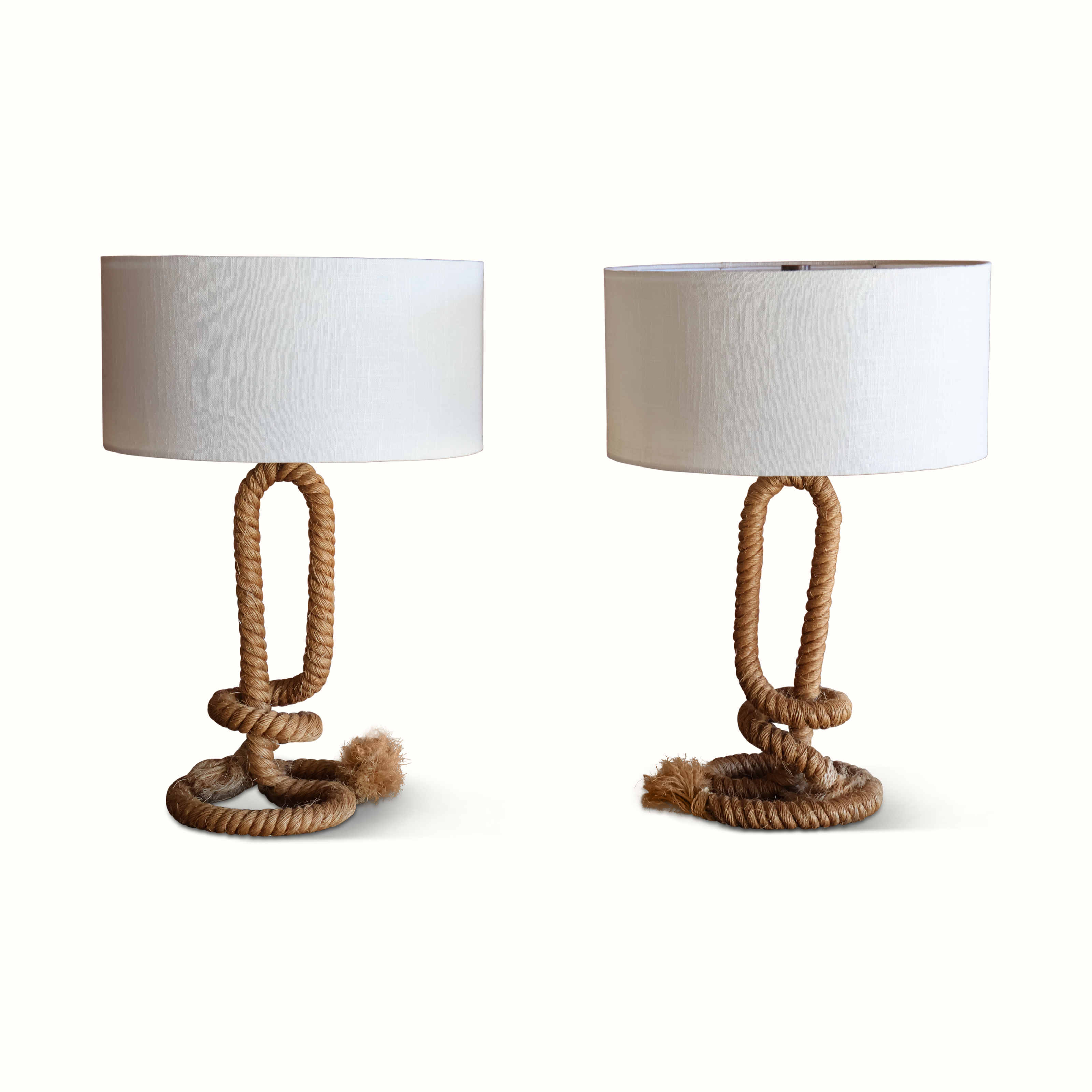 Pair of Audoux-Minet Rope Table Lamps