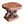 Antique African wooden stool with round carved top and pedestal base, dark brown.
