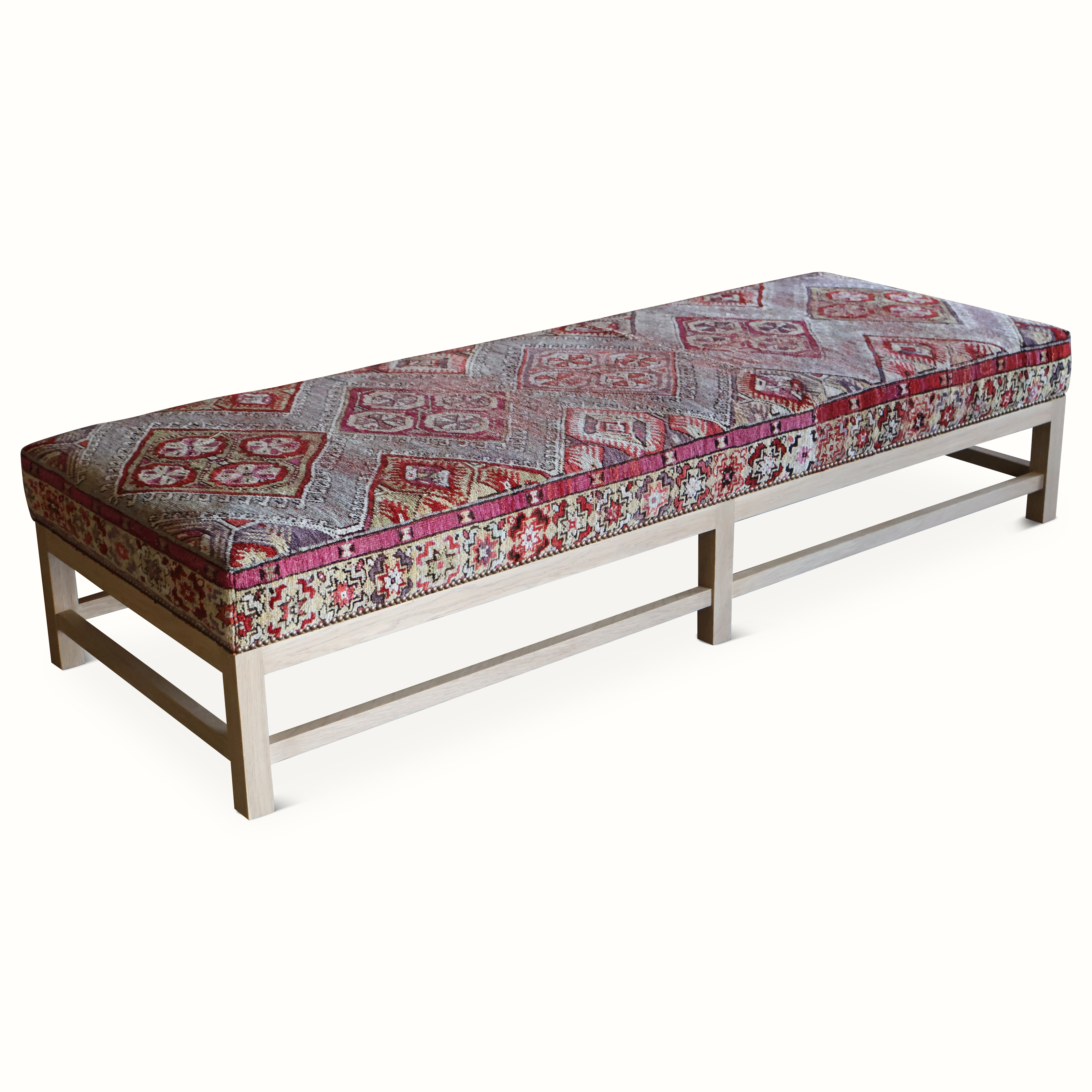 Lexington Ottoman in a Vintage Persian Carpet