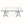 Coffee table with rectangular clear glass top and bamboo-style trestle legs
