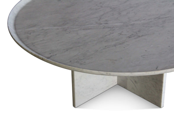 Vintage Carrara Marble Coffee Table, Italy, 1970s. Pair Available.