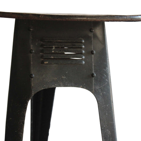 Antique Industrial Style Metal Cafe Table, France, 1940s