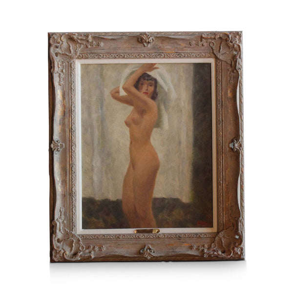 Nude Oil Painting by Walter Klett, USA, 1940s