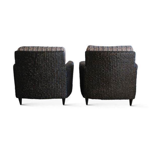 Vintage Pair of Woven Seagrass Armchairs