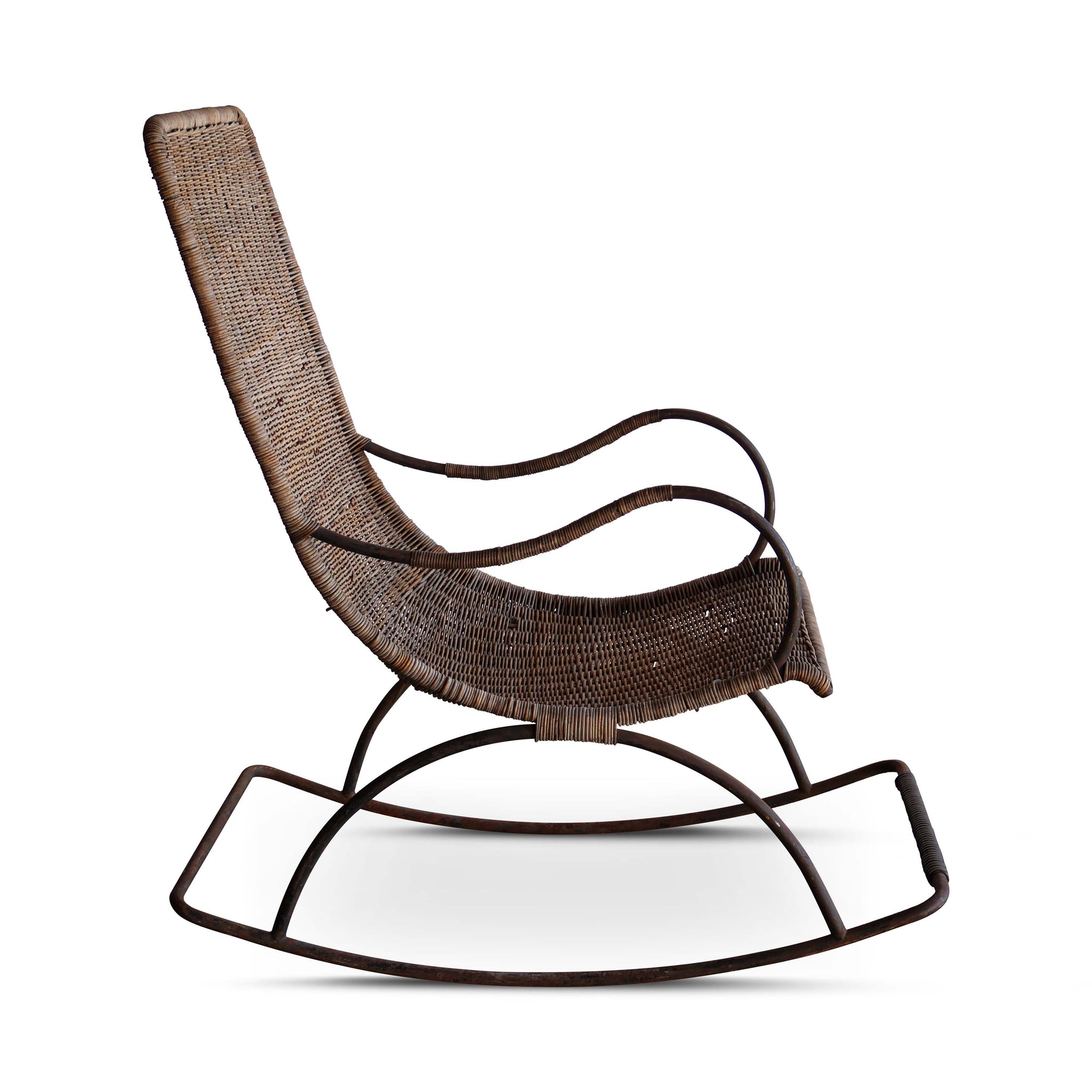 Vintage Wicker and Iron Rocking Chair – Hollywood At Home