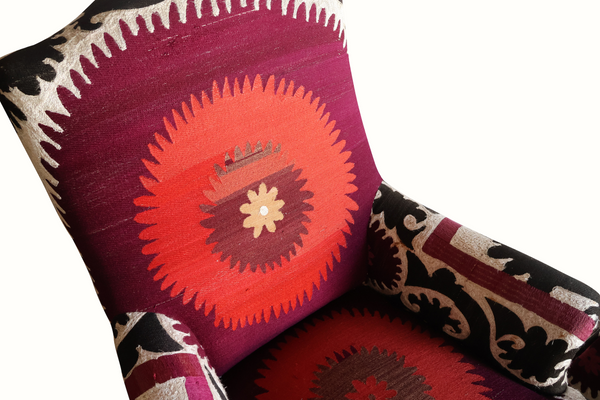 Pair of Suzani Upholstered Napoleon III Chairs