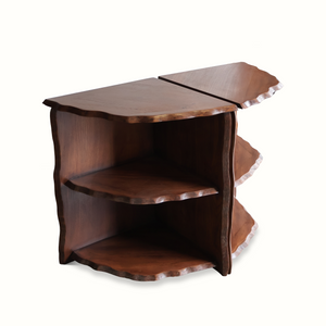 Pair of Walnut Corner Shelves