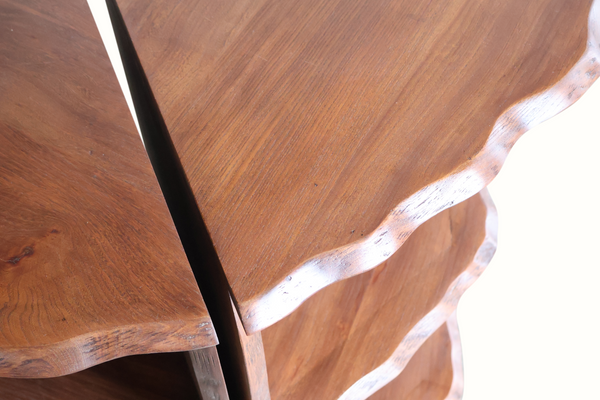 Pair of Walnut Corner Shelves