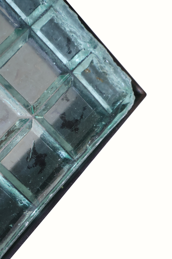 Vintage Iron and Molded Glass Side Table by Saint Gobain