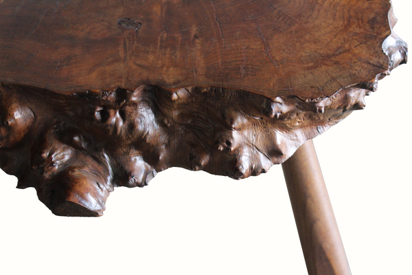 Live Edge Burl Wood Side Table