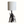 Brutalist metal table lamp with dark sculpted base and white drum shade