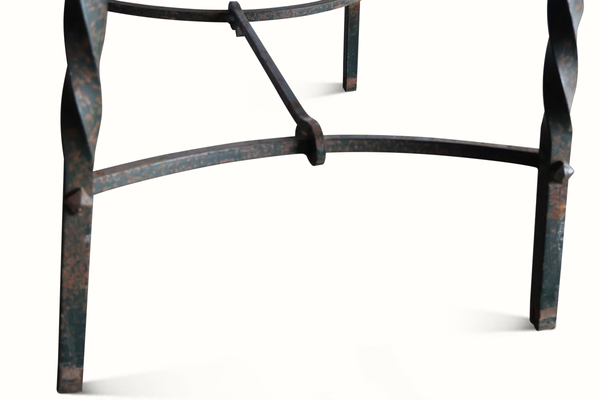 Pair of Forged Iron & Stone Tables