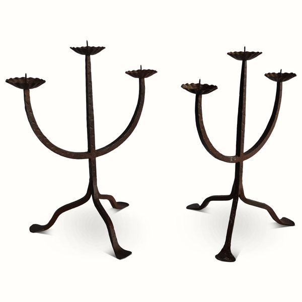 Forged Iron Candlesticks