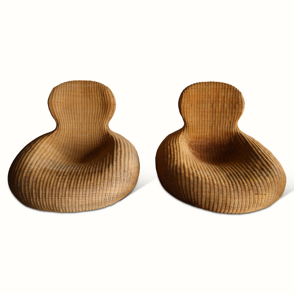 Pair of Wicker Lounge Chairs
