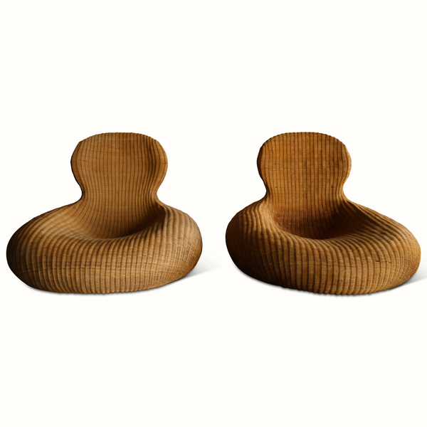 Pair of Wicker Lounge Chairs