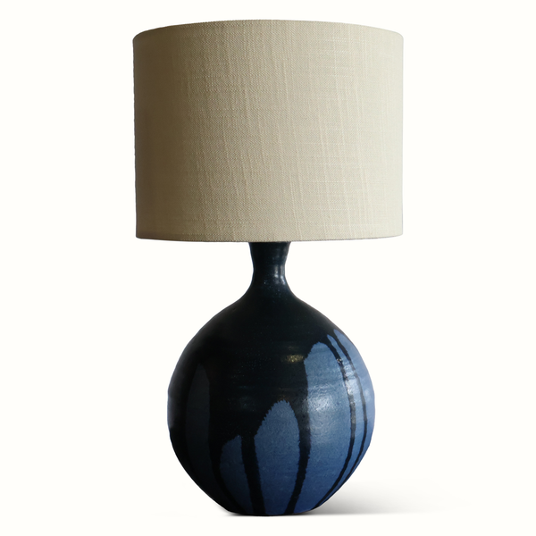 Blue Pottery Drip Glaze Lamp
