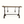 Limestone-topped wrought iron table with rectangular top and four arched base feet