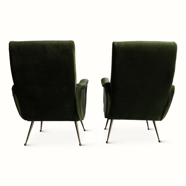Pair of Italian Velvet Armchairs