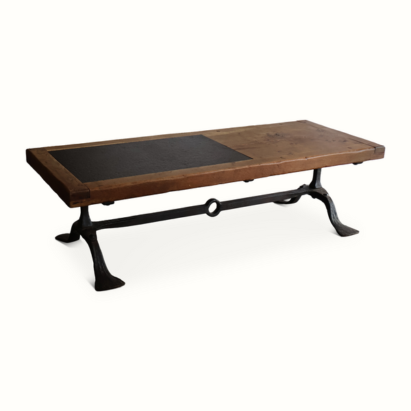Forged Iron, Oak & Slate Coffee Table