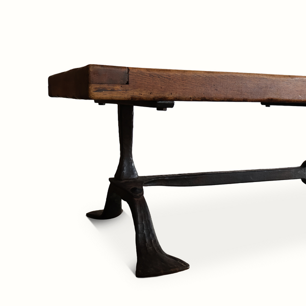 Forged Iron, Oak & Slate Coffee Table