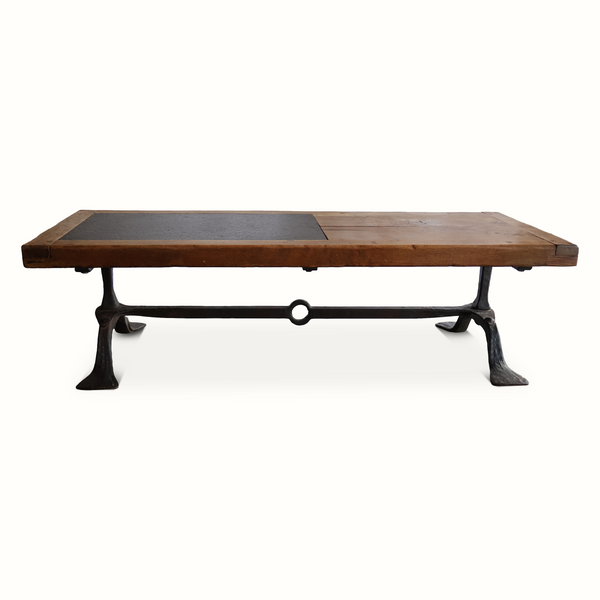 Forged Iron, Oak & Slate Coffee Table
