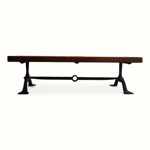 Forged Iron, Oak & Slate Coffee Table