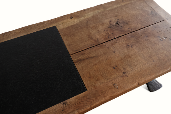 Forged Iron, Oak & Slate Coffee Table