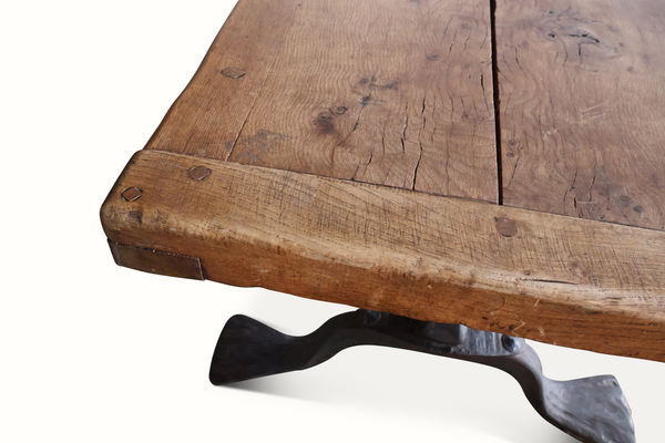 Forged Iron, Oak & Slate Coffee Table