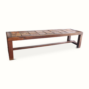 Oak & Ceramic Tile Bench