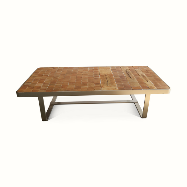 Steel & Ceramic Tile Coffee Table by Roger Capron