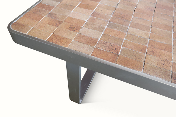 Steel & Ceramic Tile Coffee Table by Roger Capron