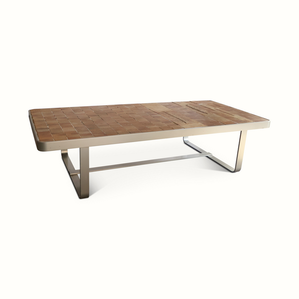 Steel & Ceramic Tile Coffee Table by Roger Capron