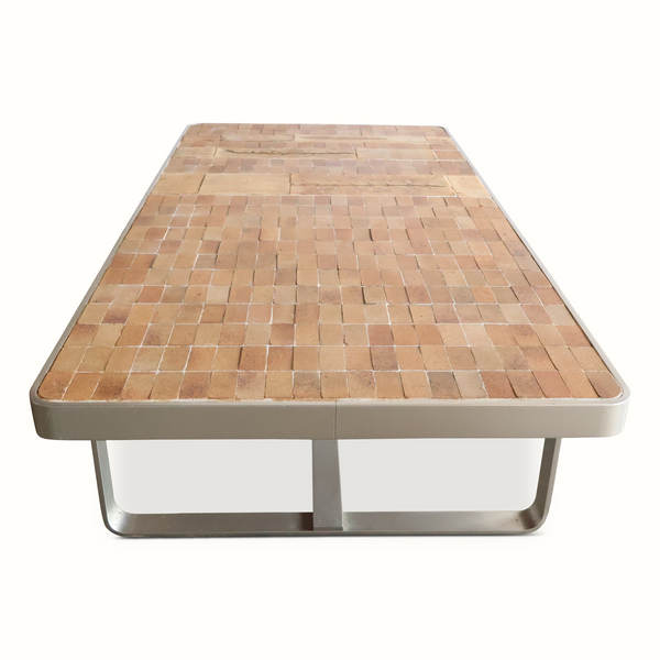 Steel & Ceramic Tile Coffee Table by Roger Capron