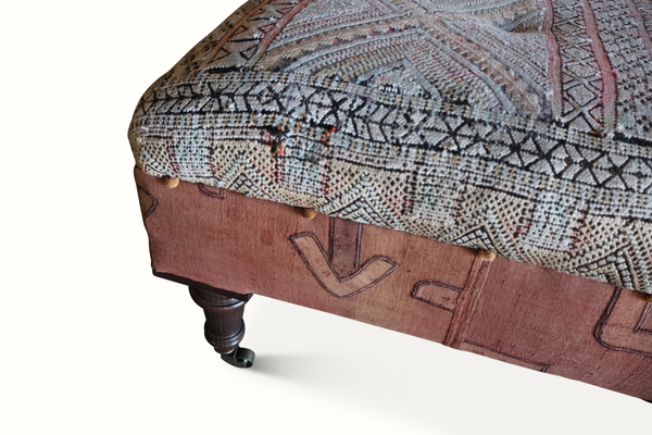Moroccan Rug Tufted Ottoman