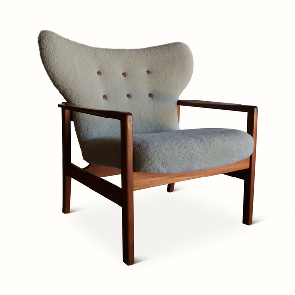 Danish Teak & Sheepskin Armchair by Magnus Stephensen