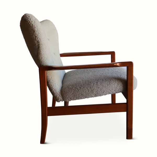 Danish Teak & Sheepskin Armchair by Magnus Stephensen