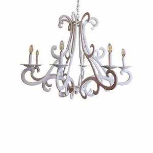 Gesso Plaster Iron Chandelier