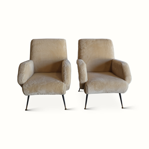 Pair of Sheepskin Armchairs