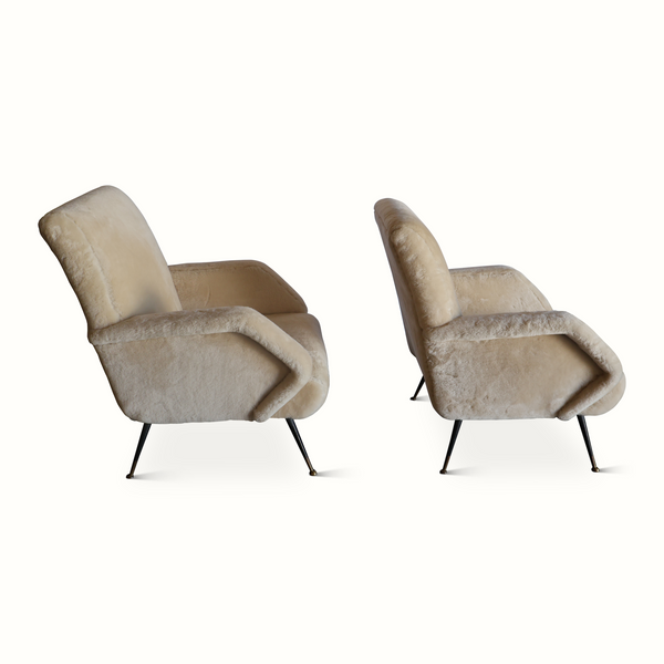 Pair of Sheepskin Armchairs