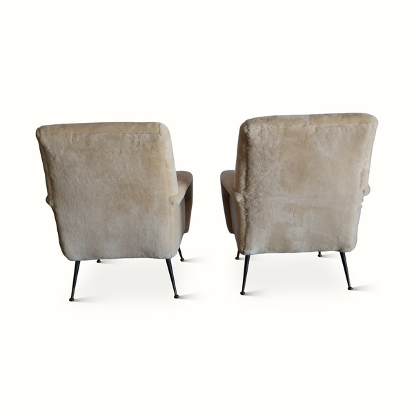 Pair of Sheepskin Armchairs